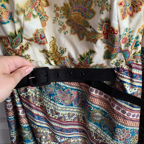 Retrolicious Mixed Pattern Dress - Picture 3 of 10